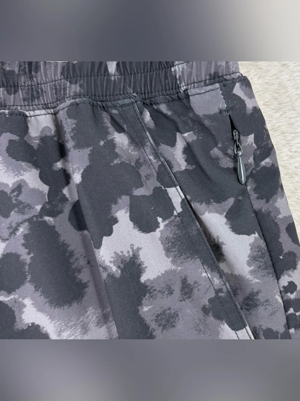 RHONE Men's Swim Trunks — Black and Gray Camo Splash